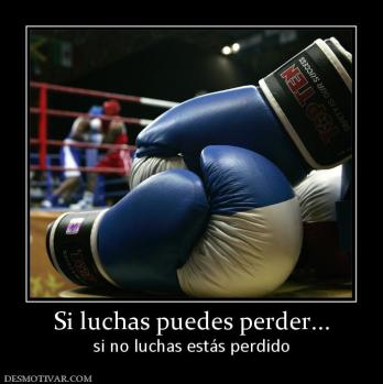 Si luchas puedes perder... si no luchas estás perdido