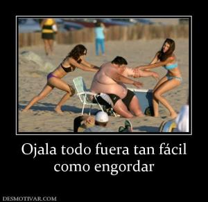 Ojala todo fuera tan fácil como engordar