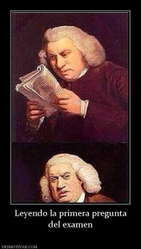 Leyendo la primera pregunta del examen