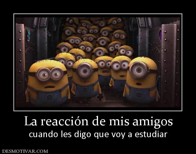 La reacción de mis amigos cuando les digo que voy a estudiar