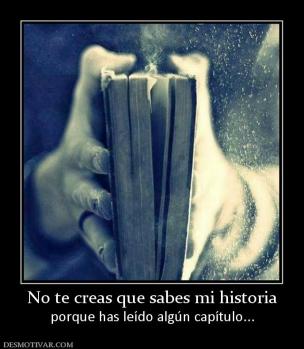 No te creas que sabes mi historia porque has leído algún capítulo...