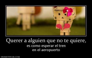 Querer a alguien que no te quiere, es como esperar el tren en el aeropuerto