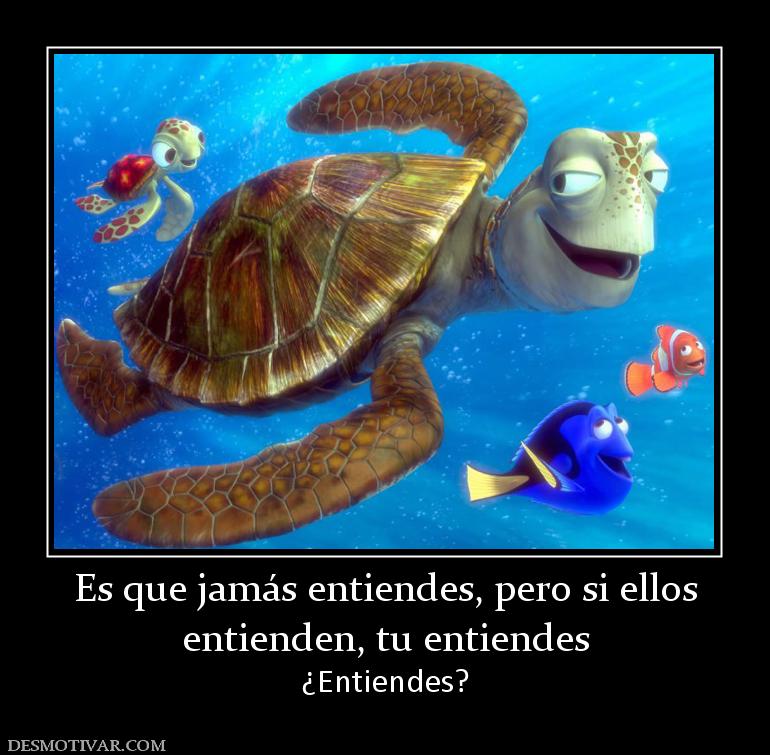 Es que jamás entiendes, pero si ellos entienden, tu entiendes ¿Entiendes?