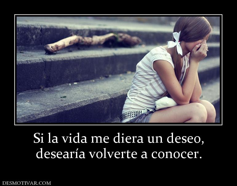 Si la vida me diera un deseo, desearía volverte a conocer.
