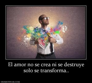 El amor no se crea ni se destruye solo se transforma..