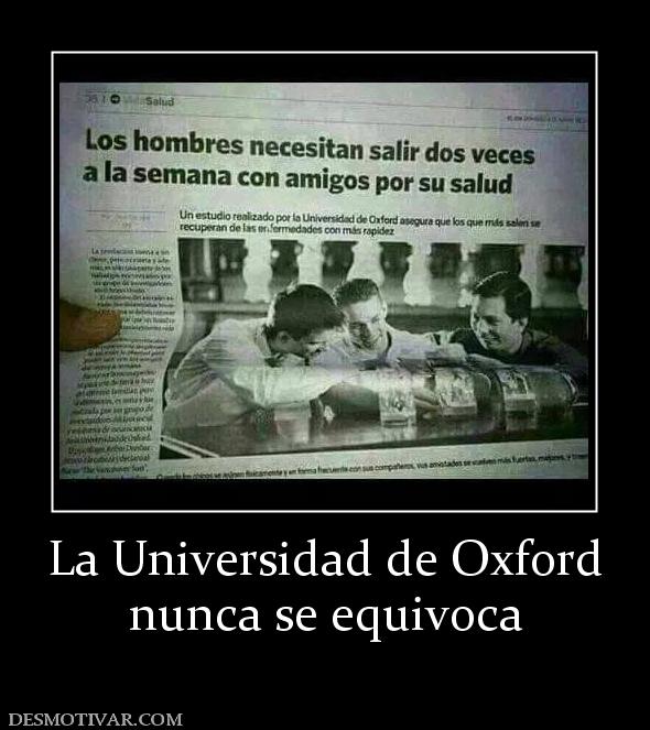 La Universidad de Oxford nunca se equivoca
