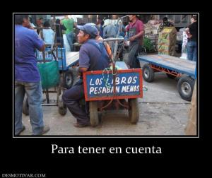 Para tener en cuenta