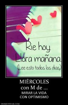 MIÉRCOLES con M de ... MIRAR LA VIDA CON OPTIMISMO