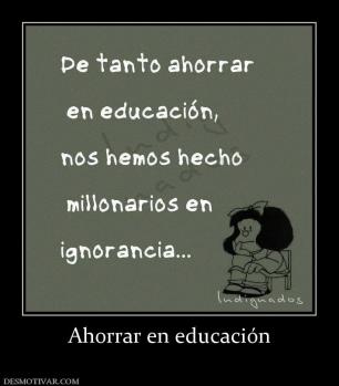 Ahorrar en educación