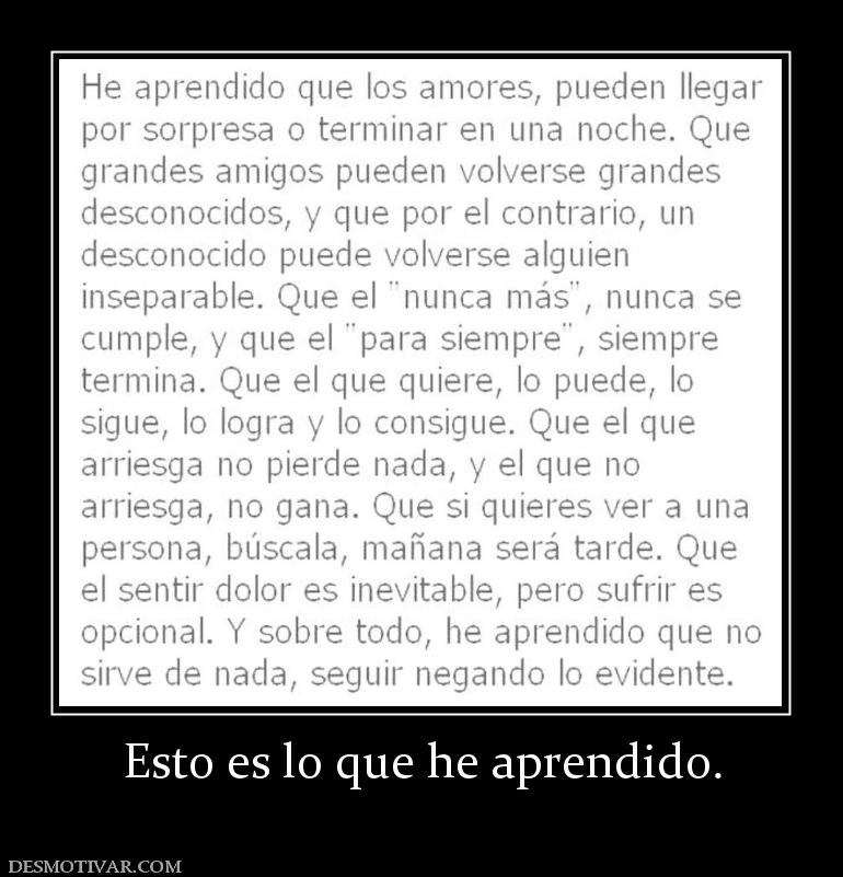 Esto es lo que he aprendido.