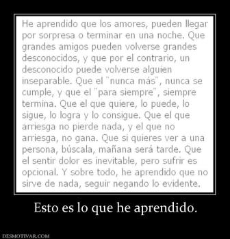 Esto es lo que he aprendido.