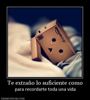 Te extraño lo suficiente como para recordarte toda una vida
