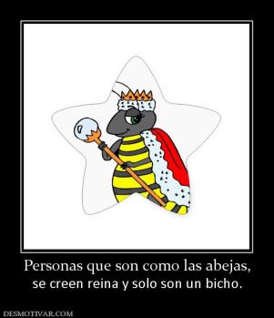 Personas que son como las abejas, se creen reina y solo son un bicho.