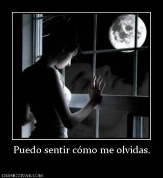 Puedo sentir cómo me olvidas.