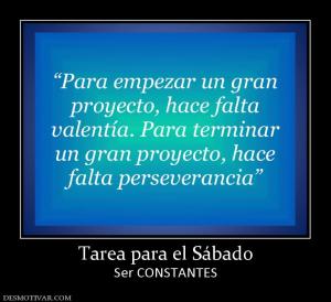 Tarea para el Sábado Ser CONSTANTES