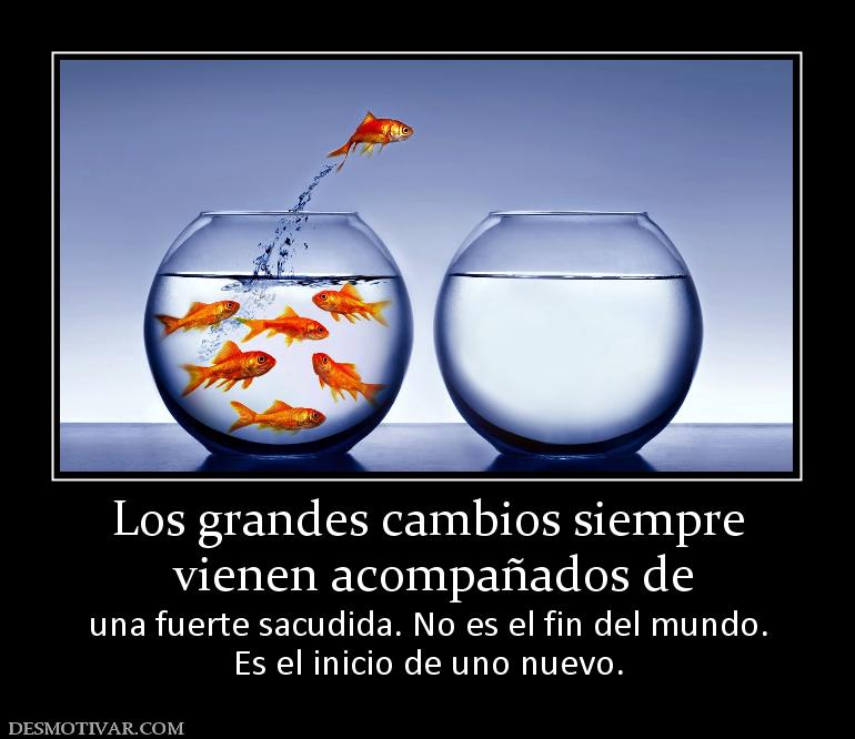 Los grandes cambios siempre  vienen acompañados de  una fuerte sacudida. No es el fin del mundo. Es el inicio de uno nuevo.