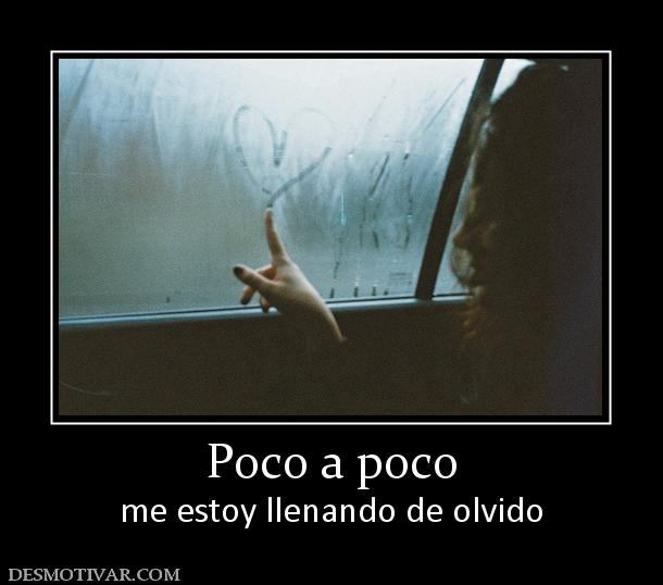 Poco a poco me estoy llenando de olvido