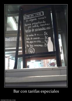 Bar con tarifas especiales