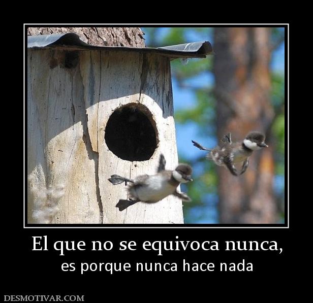 El que no se equivoca nunca, es porque nunca hace nada