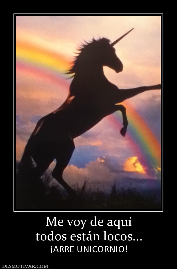 Me voy de aquí todos están locos... ¡ARRE UNICORNIO!