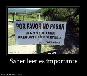 Saber leer es importante
