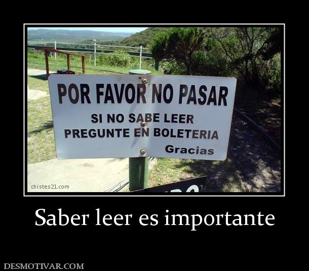 Saber leer es importante
