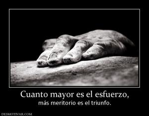 Cuanto mayor es el esfuerzo, más meritorio es el triunfo.
