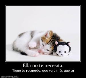 Ella no te necesita. Tiene tu recuerdo, que vale más que tú