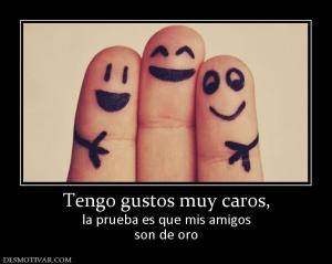 Tengo gustos muy caros, la prueba es que mis amigos son de oro