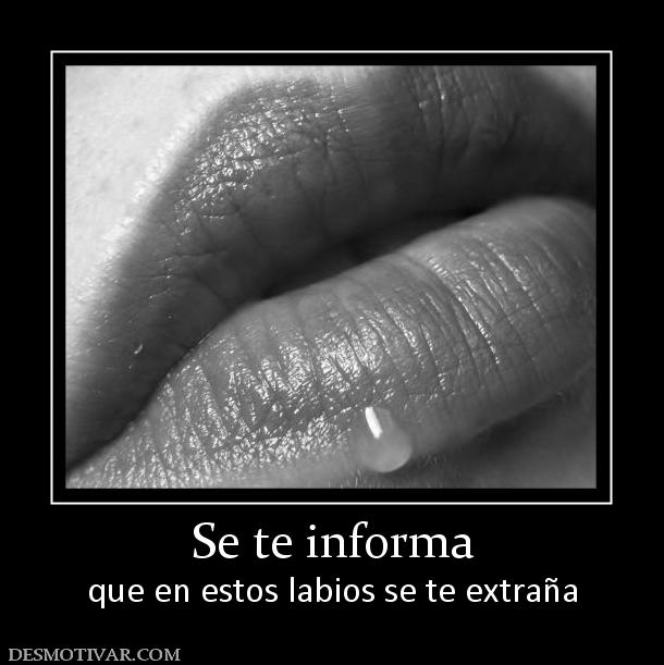 Se te informa que en estos labios se te extraña