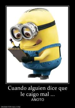 Cuando alguien dice que le caigo mal ... ANOTO
