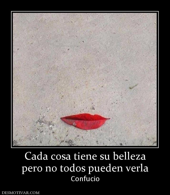 Cada cosa tiene su belleza pero no todos pueden verla Confucio