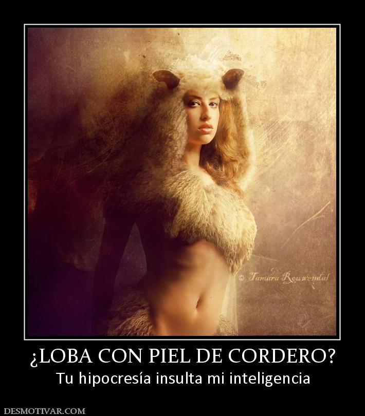 ¿LOBA CON PIEL DE CORDERO? Tu hipocresía insulta mi inteligencia