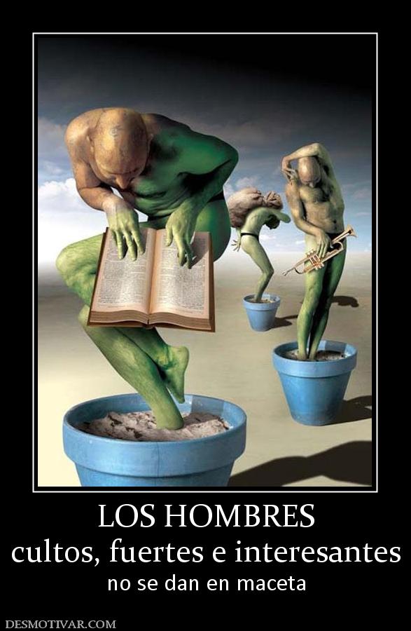 LOS HOMBRES cultos, fuertes e interesantes no se dan en maceta