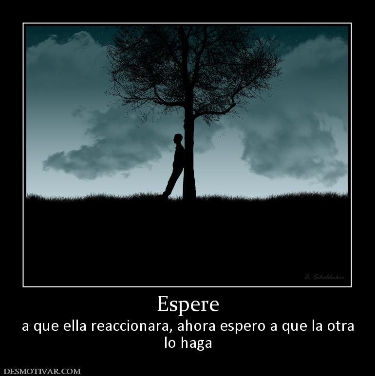 Espere a que ella reaccionara, ahora espero a que la otra lo haga