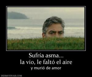 Sufría asma... la vio, le faltó el aire y murió de amor