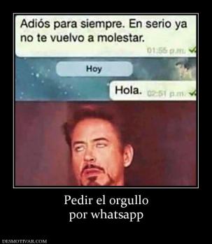 Pedir el orgullo por whatsapp