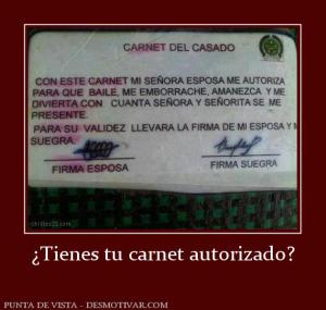 ¿Tienes tu carnet autorizado?
