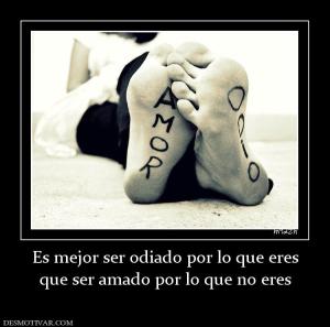 Es mejor ser odiado por lo que eres que ser amado por lo que no eres