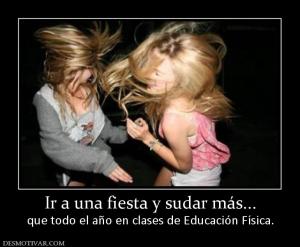Ir a una fiesta y sudar más... que todo el año en clases de Educación Física.