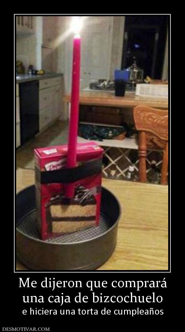 Me dijeron que comprará una caja de bizcochuelo e hiciera una torta de cumpleaños