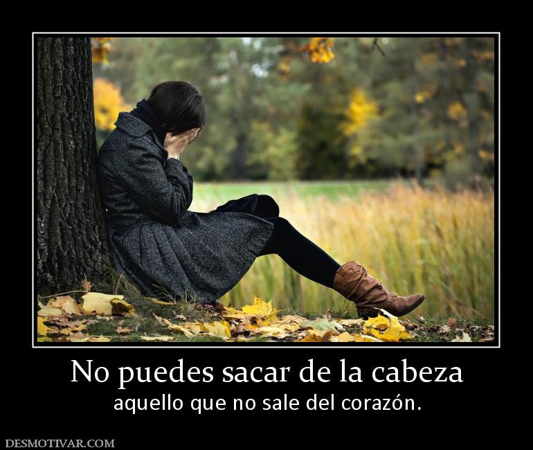 No puedes sacar de la cabeza aquello que no sale del corazón.