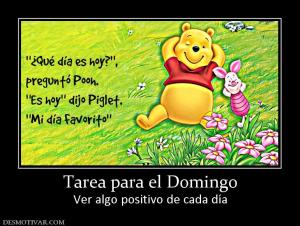 Tarea para el Domingo Ver algo positivo de cada día