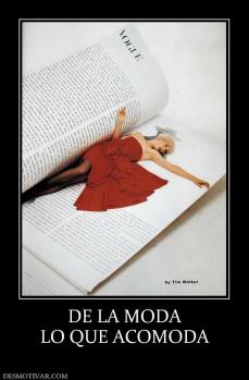 DE LA MODA LO QUE ACOMODA