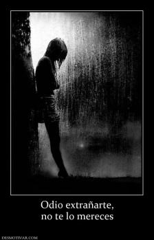 Odio extrañarte, no te lo mereces