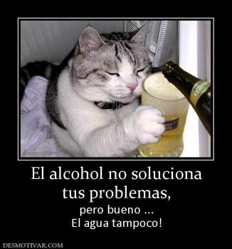 El alcohol no soluciona tus problemas, pero bueno ... El agua tampoco!