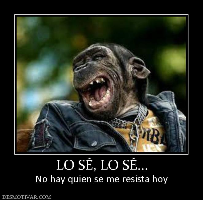 LO SÉ, LO SÉ... No hay quien se me resista hoy