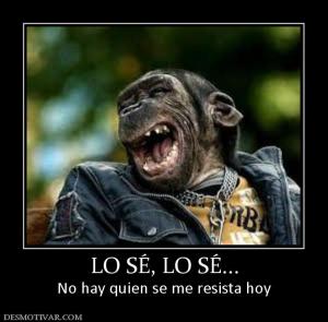 LO SÉ, LO SÉ... No hay quien se me resista hoy