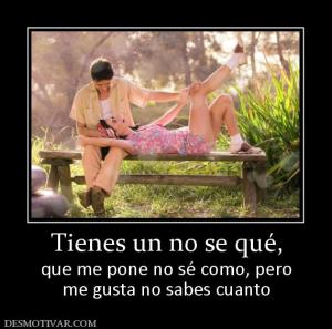 Tienes un no se qué, que me pone no sé como, pero me gusta no sabes cuanto