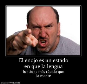 El enojo es un estado en que la lengua  funciona más rápido que la mente